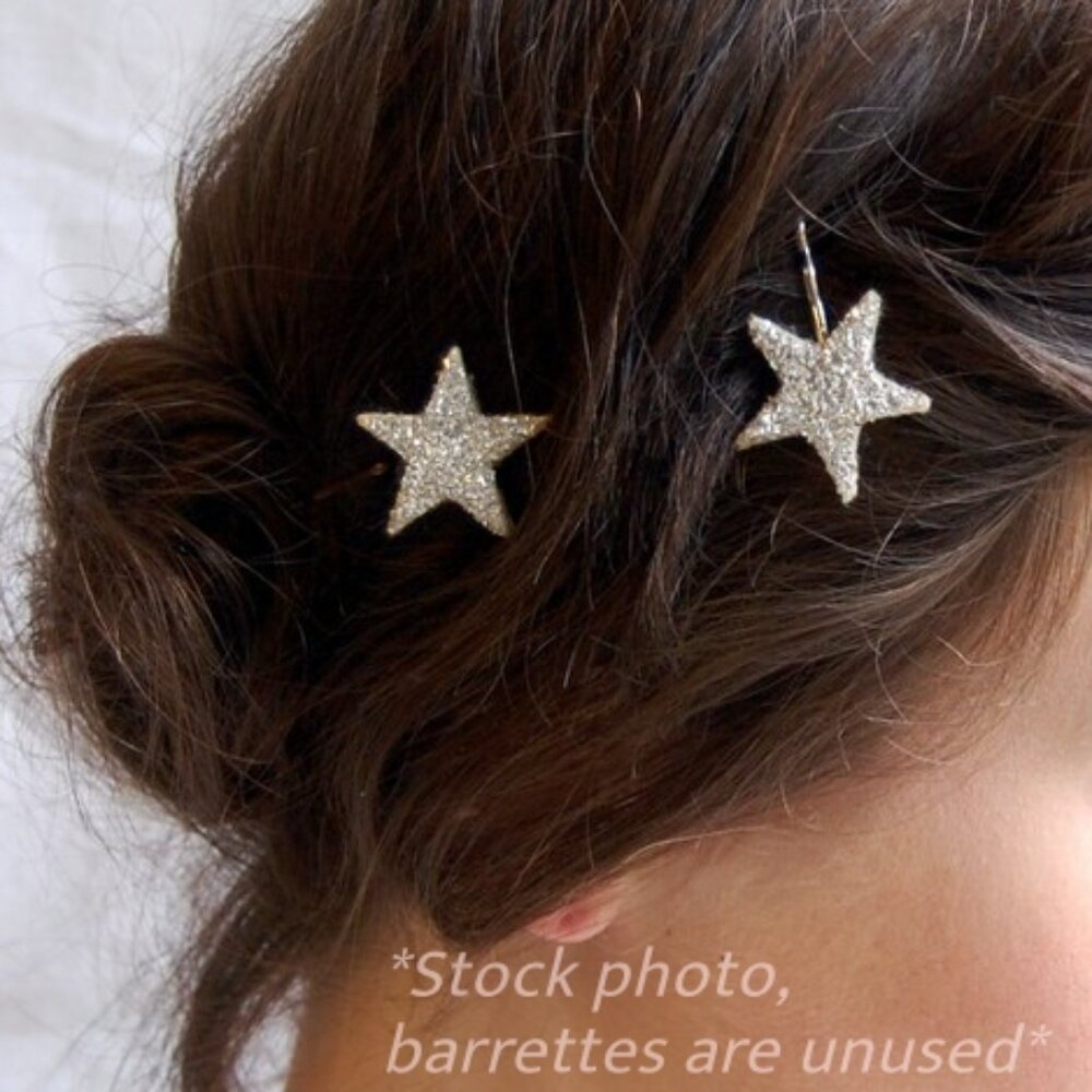 UNUSED Sterling + VTG Glass STAR Hair Clips Ornaments  Catbird Sue Eggen Ltd Ed - Picture 7 of 7